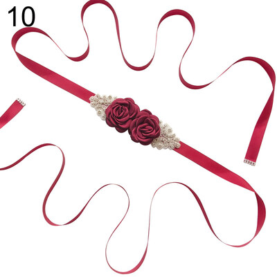

Fashion Rhinestones Rose Flower Women Bride Dress Belt Girdle Waist Band Decor