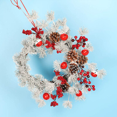 

Tailored Window Decoration Door Bell Pine Cone Garland 55CM Red Fruit Christmas Decoratio