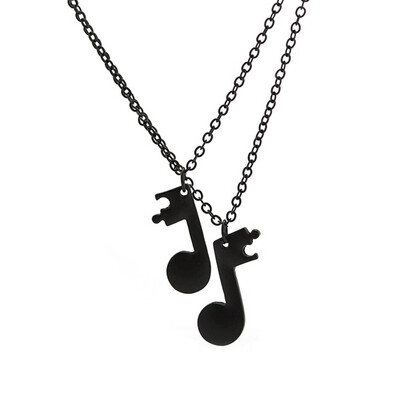 

1 Pair Music Note Pendant Couple Necklaces Long Chain Necklace Jewelry Design