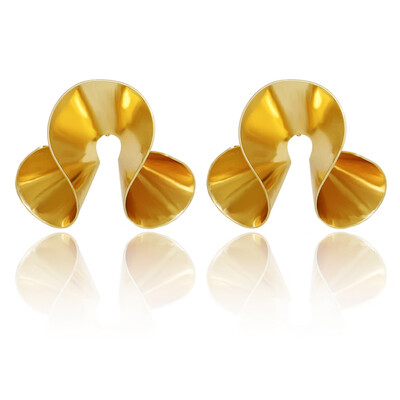 

EK2116 European Exaggerated Metal Sequin Spiral Earrings Gold Color Irregular Drop Earrings For Women Fashion Rock Party Jewelry