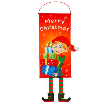 

Toponeto Christmas Fabric Hanging Flags Wall Atmosphere Dress Up Home Party Ornament