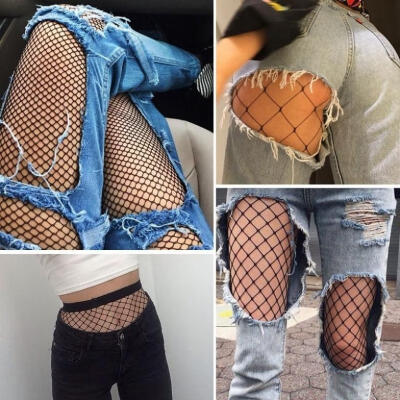 

Women&ampacutes Sexy Hosiery Black Fishnet Elastic Thigh High Stockings Pantyhose Tights