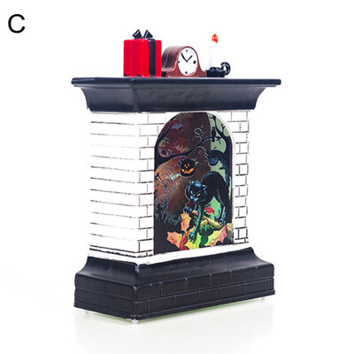 

3D Fireplace Pumpkin Witch Halloween Night Light LED Table Desk Lamp Home Decor