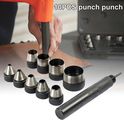

10 Stücke Heavy Duty Punch Kit W Fall Werkzeug Set Dichtung Leder Gummi Löcher