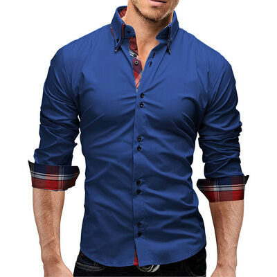 

SUNSIOM Mens Long Sleeve Slim Fit Dress Shirt Business Work Luxury Formal Casual T-shirt