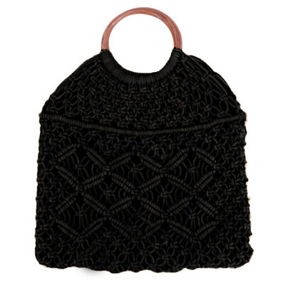 

Tailored New Cotton Rope Mesh Bag Hand Woven Hollow Handbag Retro Shoulder Bag Straw Bag