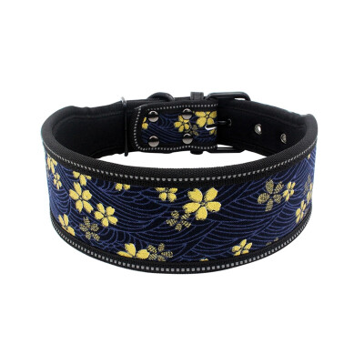 

Reflective Nylon Dog Collar Fashion Printed Adjustable Pet Collars For Medium Large Dogs Pitbull  M L