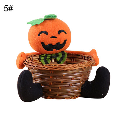 

Halloween Pumpkin Doll Candy Storage Basket Tabletop Ornament Party Supplies