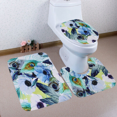 

〖Follure〗Bathroom Toilet Three Piece Floor Mat Door Mat Bathroom Carpet