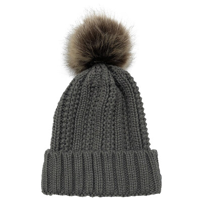 

Women Winter Warm Chunky Knitted Crochet Beanie Hat Fur Pom Ball Ski Cap Outdoor