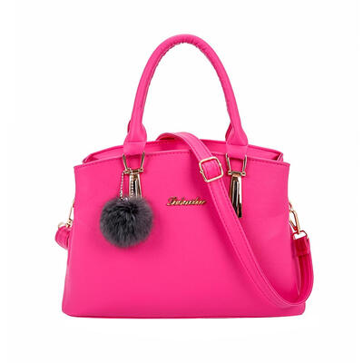 

Large Capacity Women Pompom Sling Bag PU Leather Handbag Girl Shoulder Bags