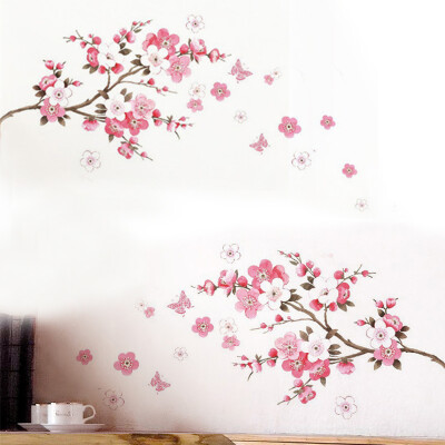 

2X Pink Peach Flower Blossom Tree Wall Sticker Mural Art Decals Wall Paper Decor