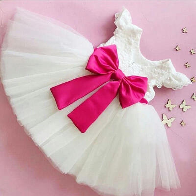 

Flower Baby Kids Girls Lace Wedding Pageant Party Formal Tulle Dresses 1-5 Years