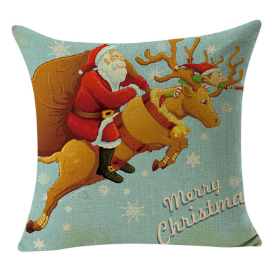 

Siaonvr Christmas Pillow Cover Linen Pillowcases Decorative Home Decoration 45x45cm