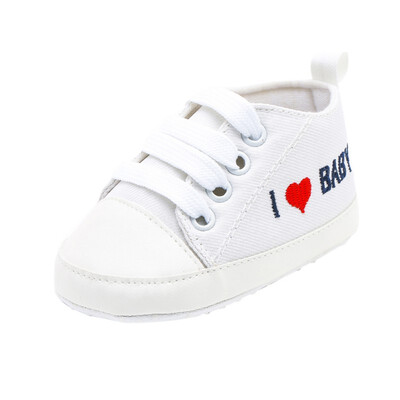 

Baby Shoes Baby Toddler Shoes 2018 New Newborn Letter Printed Casual Canvas Shoes Infant Lace-up Shoes First Walkers 0-18M