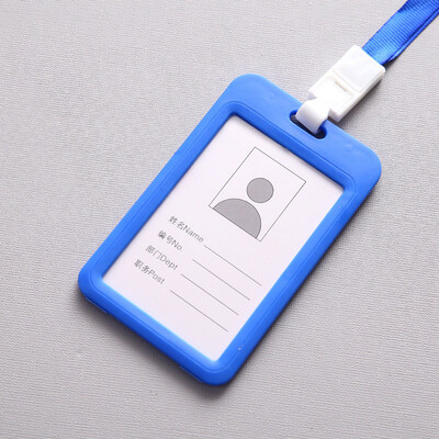 

Toponeto Portable Colorful Employee Plastic ID Card Holder Name Tag Lanyard Neck Strap