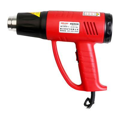 

DELIXI ELECTRIC High power hand-held thermostat hot air gun 2000W foil baking gun air gun industrial drying gun hot air blower red&black color