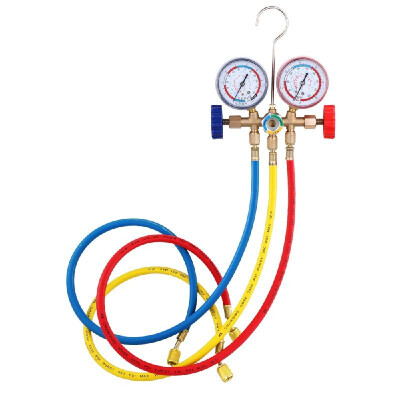 

Refrigerant Manifold Gauge Set Air Conditioning Tools with Hose&Hook for R12 R22 R404A R134A