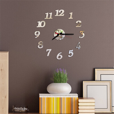 

Gobestart 3D DIY Roman Numbers Acrylic Mirror Wall Sticker Clock Home Decor Mural Decals