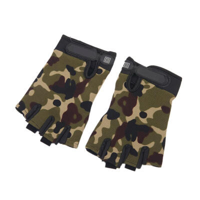 

Men Camouflage Anti Slip Tactics Fitness Sport Half Finger Gloves