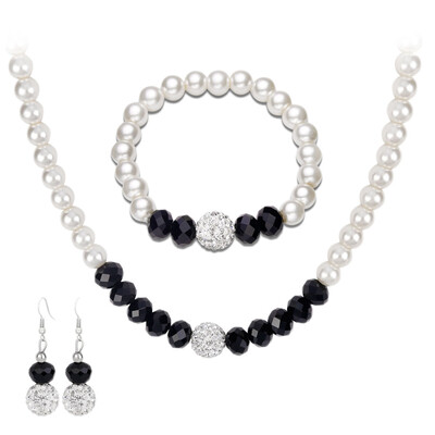 

Pearl Bridal Necklace Set Wedding Jewelry Earring&Fashion Crystal