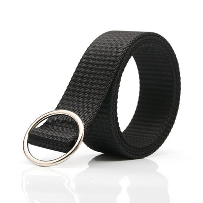 

New Unisex belt fashion high quality Nyon Round ring buckle Men belt solid color Men&Women cowboy pants belt