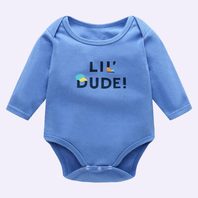 

Infant Jumpsuit Basic Simple Cute Letters Print Cotton Soft Baby Rompers