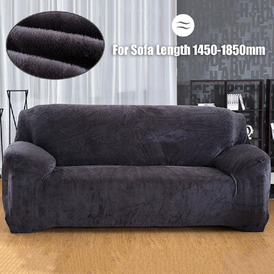 

Winter Warm Sofa Cover Solid Color Plush Sofa Slipcover Full Cover All-inclusive Elastic Sofa Protector Washable