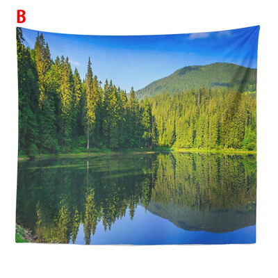 

Toponeto Misty Forest Tapestry Wall Hanging Nature Landscape Tapestry Sunshine Through Tree Tapestries for Bedroom Living Room