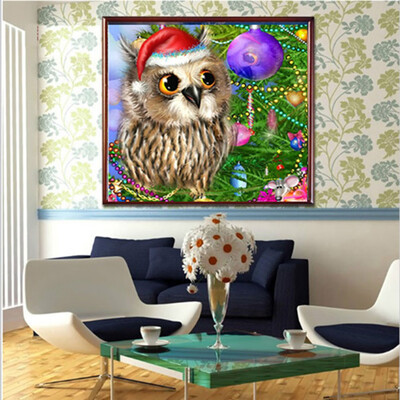 

〖Follure〗Winter Christmas Owl Diamond Embroidery 5D Diamond DIY Painting Cross Stitch