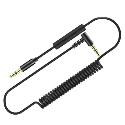 

A5T 35mm Audio Cable Male to Male AUX Line -type 15 Meters Spring-like Wire In-line Control with Mic