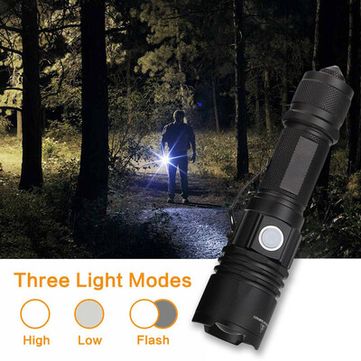 

Saidsome Rechargeable LED Flashlight With Attack Heads Safety Hammer flashlight lamp