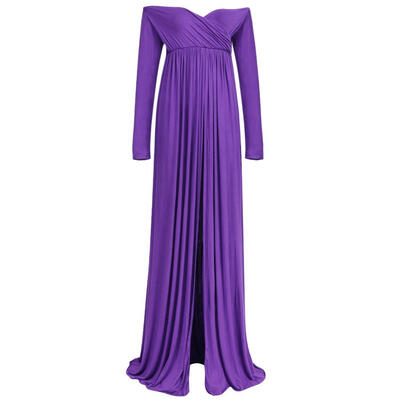

Fashion Maternity Photo Props Long Sleeve Maternity Dress Pregnant Clothes