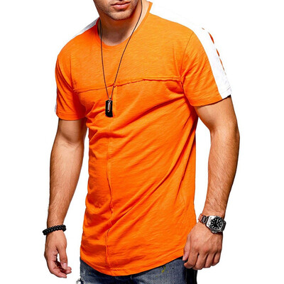 

2019 New Arrival Summer Men Contrast Color T Shirts Slim Short Sleeve Sports T Shirts For Male