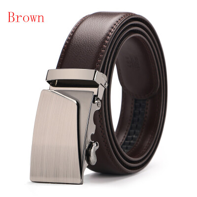 

New Automatic Buckle Cowskin Brown Belt Good Quality Genuine Leather Luxury Strap Male Belts For Men Jeans Wide 110-130cm long