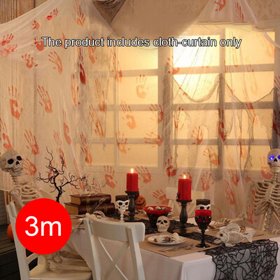 

Halloween Creepy Cloth Bar Dancing Party KTV House Dining Room Door Decoration Blood Handprints Creepy Cloth