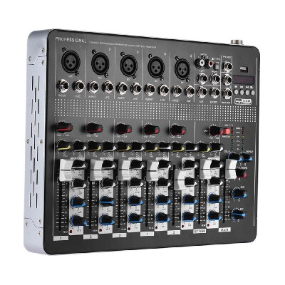 

Professional 7-Channel Mic Line Audio Mixer Mixing Console with 3-band EQ 48V Phantom Power USB Interface