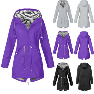 

Women Hooded Coat Windproof Parka Jacket Trench Outwear Warm Clothes Large Size