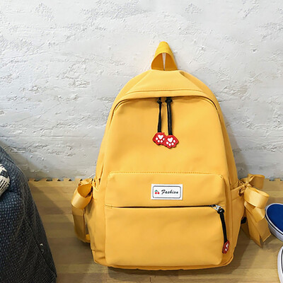 

Tailored Fashion Women Nylon Solid Color Capacity Student Backpack Travel Couple Bag