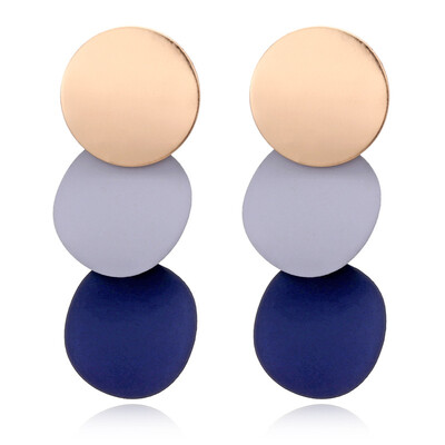 

Fashion Round Earrings for Women Spray Geometric Metal Statement Brincos Big Leaf Flower Earrings Fashion Party Jewelry Gift