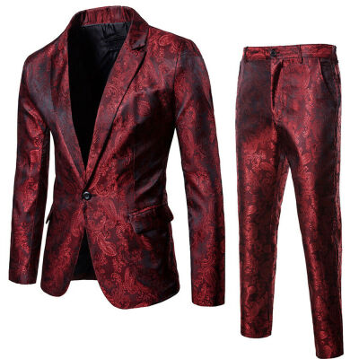 

2 Pcs Mens Formal Blazer Suit Jacket Tux Waistcoat Trousers Wedding Dress