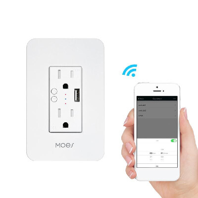 

MOES Wi-Fi Smart Wall Socket with USB Charger APP & Voice Control Compatible with Alexa & Google Home Schedule Family Sharing Elec