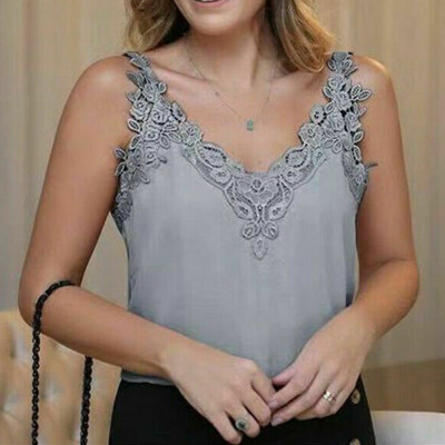 

Womens Summer Lace straps Vest Tops Sleeveless Blouse Casual Tank Tops T-Shirt