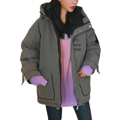 

Toponeto Women Winter Warm Coat Hooded Thick Warm Loose Jacket Short Overcoat