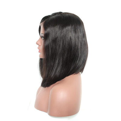 

Dolago Straight Bob Brazilian Virgin 13x6 Lace Front Human Hair Wigs For Women 250 Density Short Bob Wigs Natural Black Color