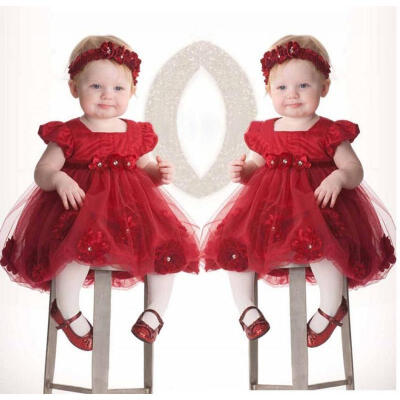 

Baby Toddler Girl Dress Flower Princess Wedding Party Pageant Tulle TUTU Dresses