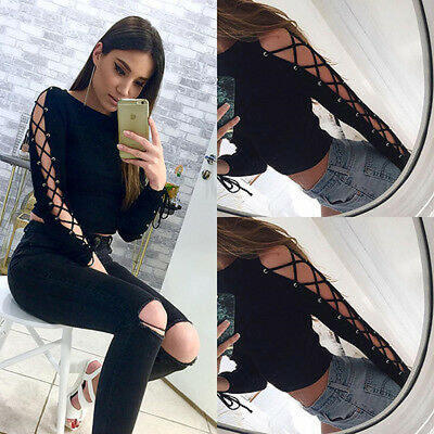 

New Fashion Women Loose Long Sleeve Tops Blouse Shirt Casual Cotton T-Shirt