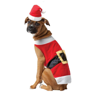 

Cute Dog Puppy Christmas Santa Warm Costumes Coat Clothes Pet Apparel Shirt