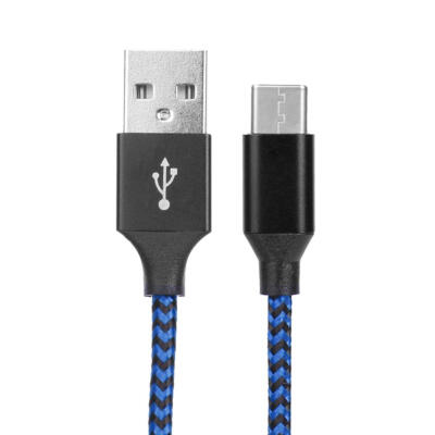 

1m 2m 3m USB Type C Cable Nylon Braided Fast Charging Data Sync Cable Blue