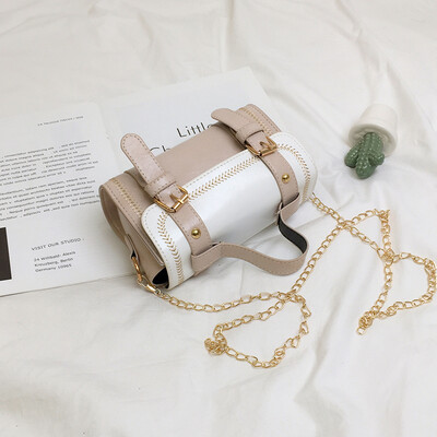 

Fashion casual chain Messenger bag female simple versatile shoulder bag 2019 new Sen temperament contrast color small square bag